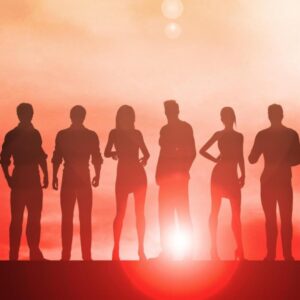 Group of people interacting confidently, representing social confidence and connection through hypnosis.