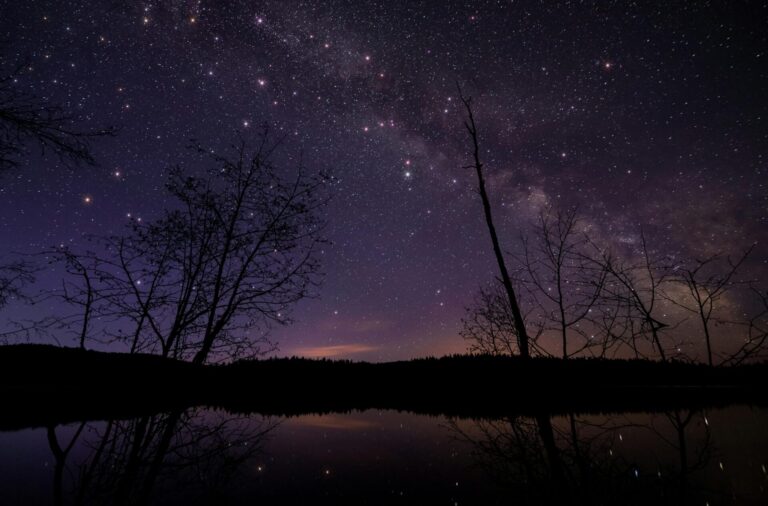 Calm night sky filled with stars, symbolizing peace, reflection, and connection to the universe.