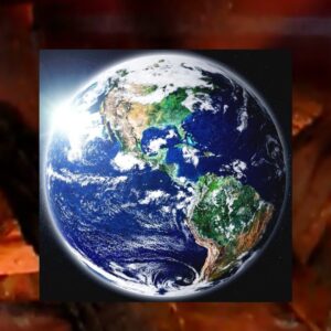 A glowing image of Earth viewed from space, symbolizing global communication, learning, and language connection.
