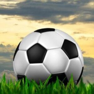 A soccer ball placed on the penalty spot, ready for a decisive kick.