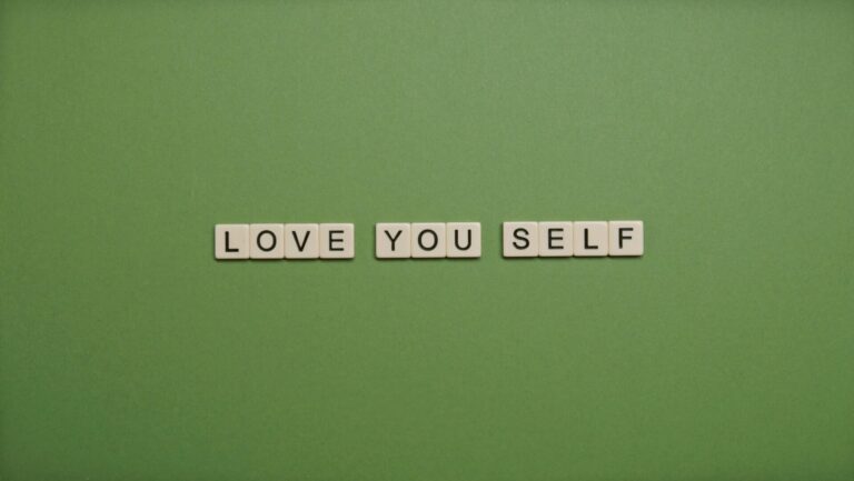 Handwritten text on a graphic saying “I Love Myself” in a personal, uplifting style.