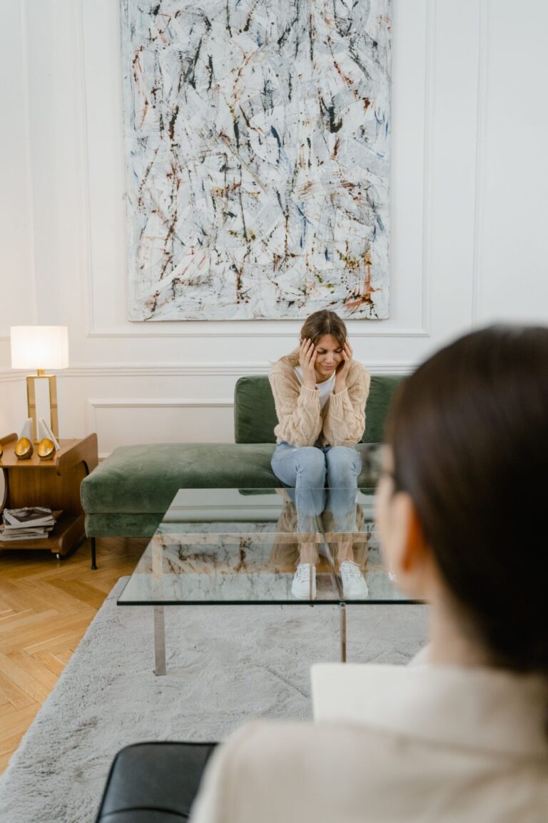 Person receiving support during social anxiety therapy session