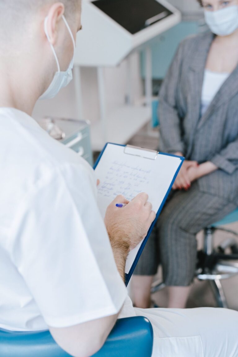 Person sitting calmly in a doctor's office waiting for an appointment